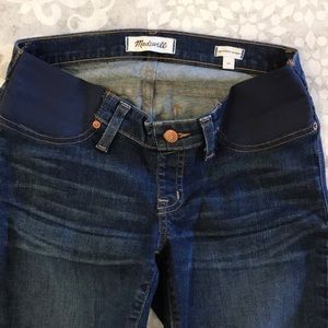Madewell skinny maternity jeans with frayed hem